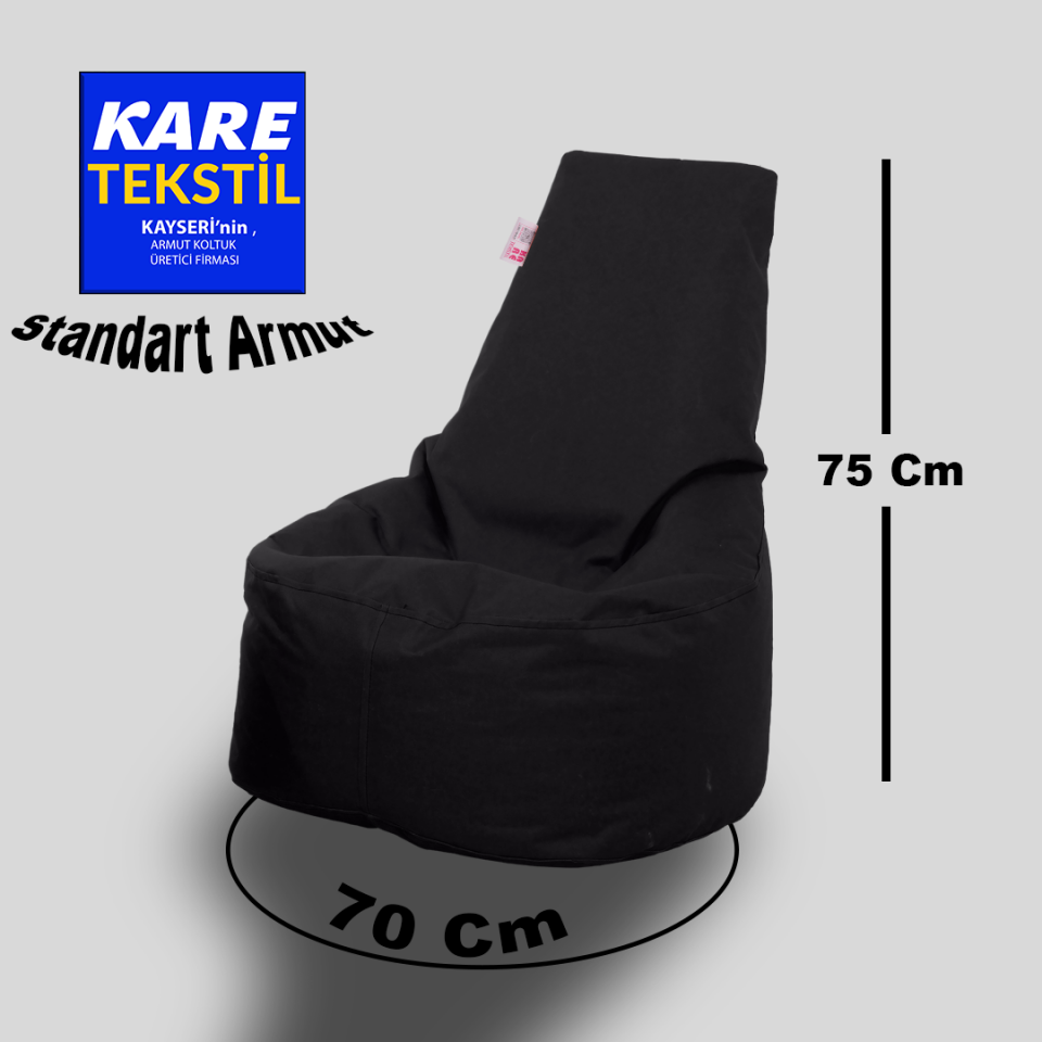 Standart Siyah Renk Armut Koltuk