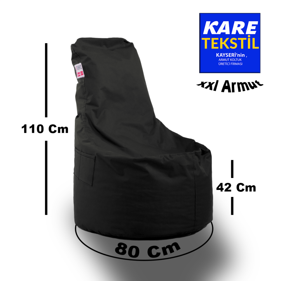 XXL Siyah Armut Koltuk